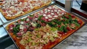 Pizza teglia romana : pizza sur plaque, pâte épaisse