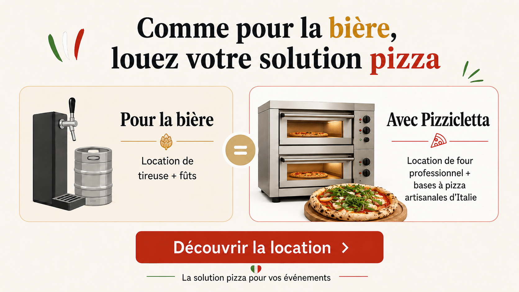 Location de four professionnel et bases à pizza artisanales d’Italie avec Pizzicletta pour événement à Montpellier